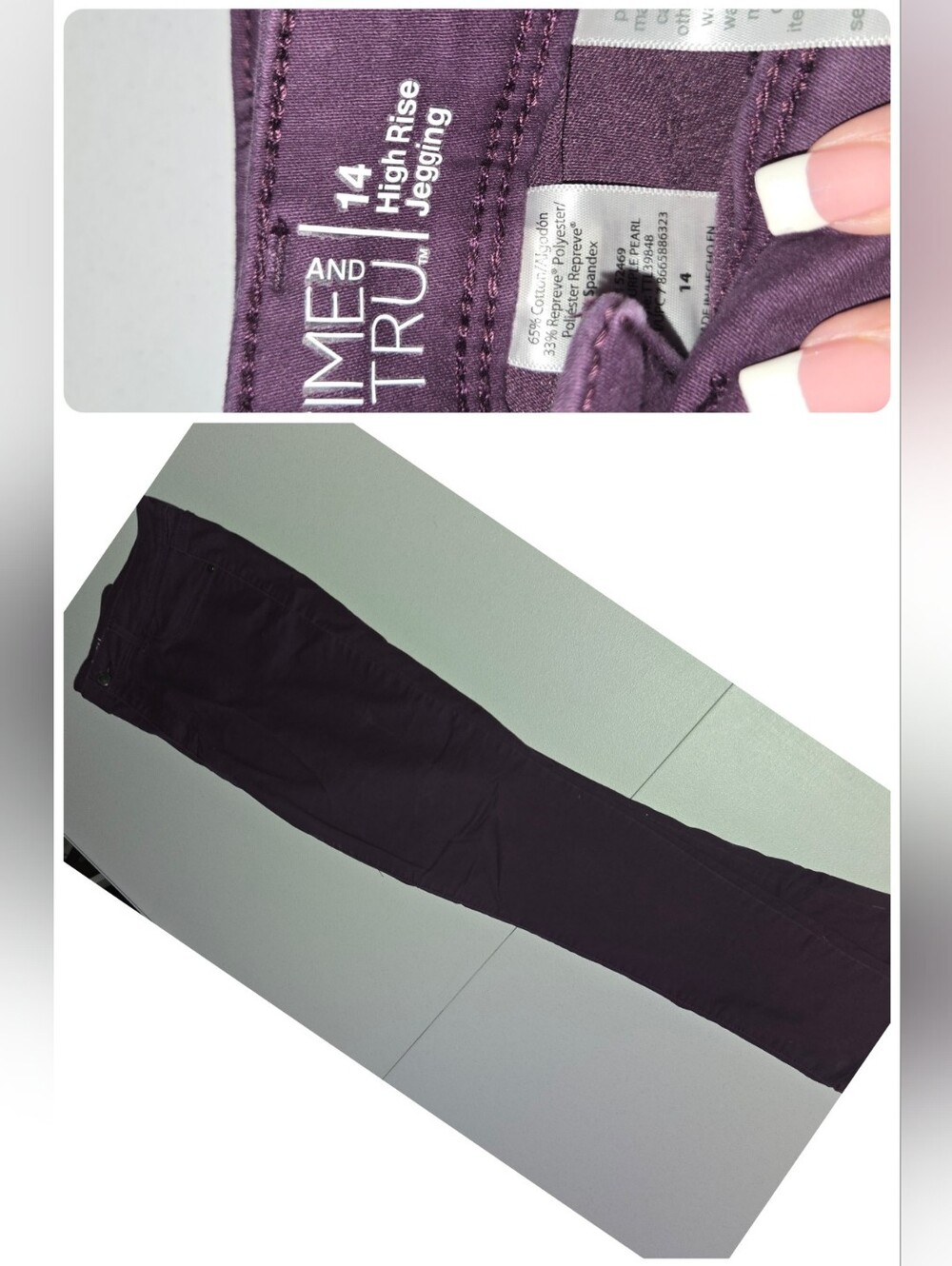 Time and Tru High Rise Jeggings in Plum